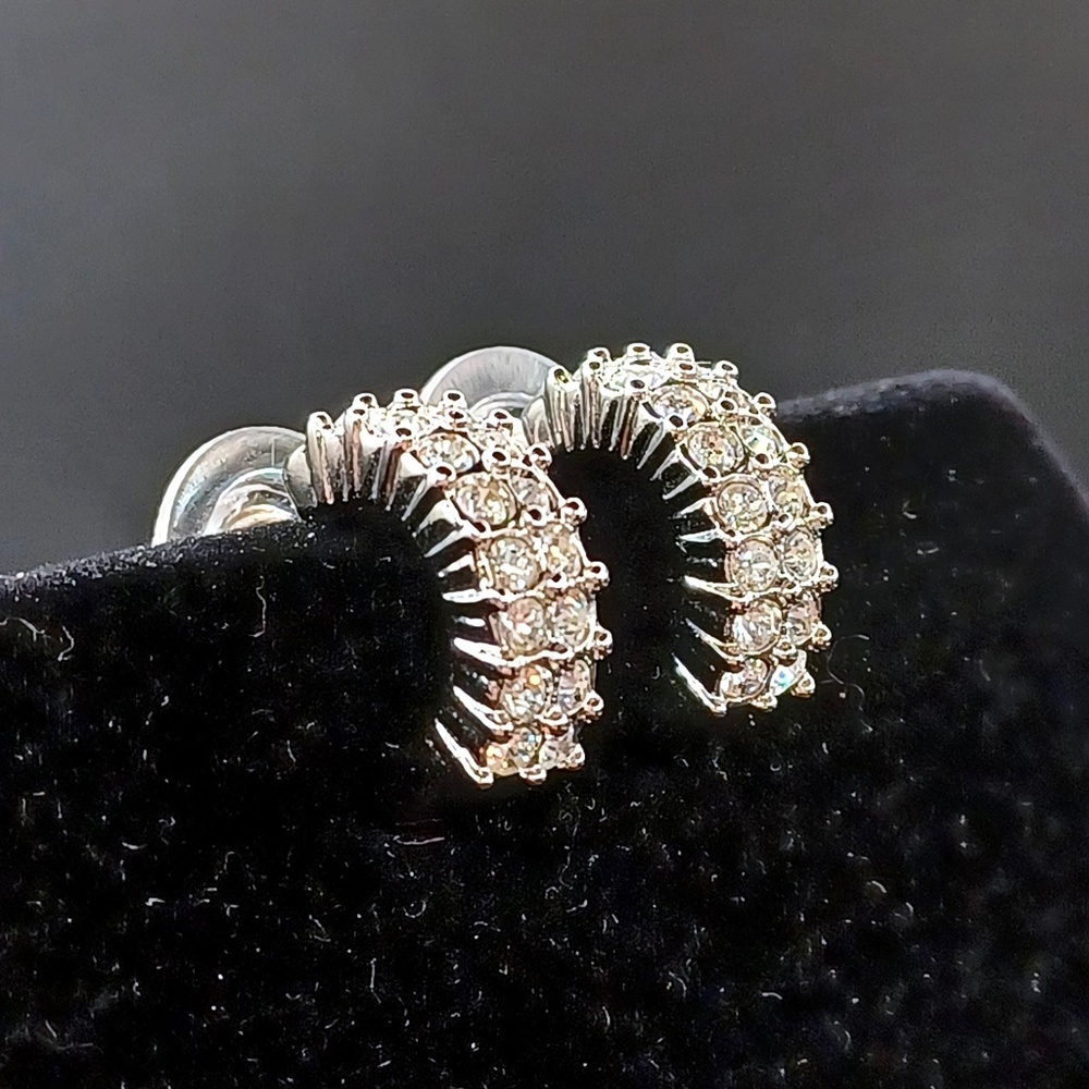 Swarovski crystal mini hoop earrings
